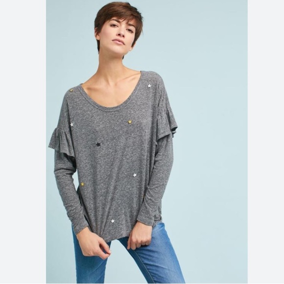 Sundry Star Ruffle Top - Picture 1 of 6